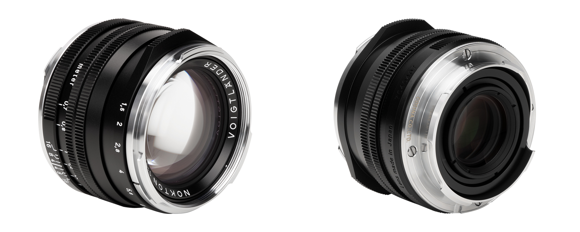 Obiektyw Voigtlander Nokton II 50 mm f/1,5 do Leica M - z przodu i z tyłu
